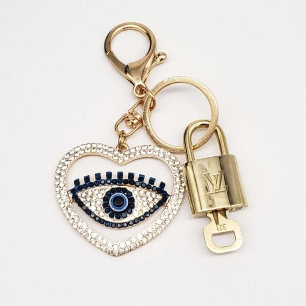 Authentic LV Gold Padlock & Key 🔑 Bag Charm / Unbranded Keychain Combo